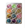 Paillettes - 12 Boîtes Décoration Ongles - Nail Art Manucure Pédicure