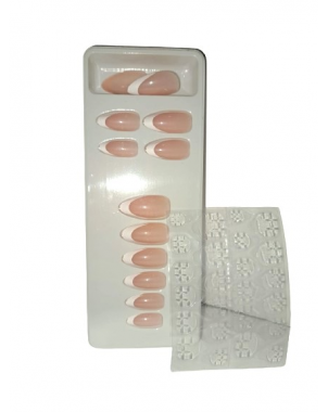 Otto Press On Nails French Amandes 24pcs Faux Ongles