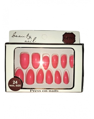 Otto Press On Nails Rose Foncé 24 Pcs Be Fell Live Faux Ongles