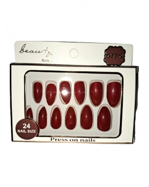 Otto Press On Nails Rouge Bordeaux 24 Pcs Be Fell Live Faux Ongles