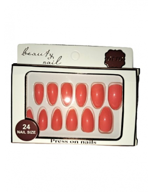 Otto Press On Nails Saumon Foncé 24 Pcs Be Fell Live Faux Ongles