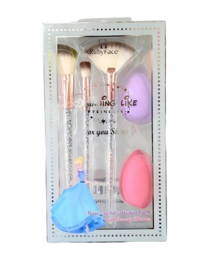 Kit Pinceaux Maquillage avec Beauty Blender 5pcs Ruby Face