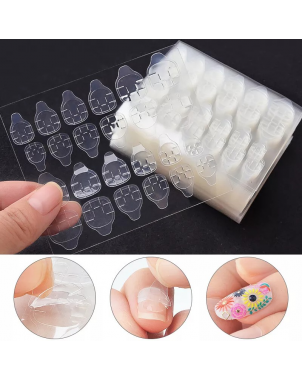 Stickers Transparents pour Press On Nails 24pcs Veris Beauty Stickers Adhésifs Nail Glue