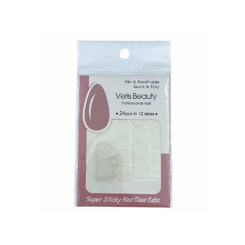 Stickers Transparents pour Press On Nails 24pcs Veris Beauty Stickers Nail Glue
