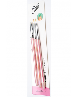 Otto 3 Pinceaux Roses Onglerie et Design Soins des Ongles Manucure Pédicure