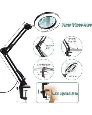 Lampe Loupe Table 72 SMD Luminosité Réglable Table d'Onglerie