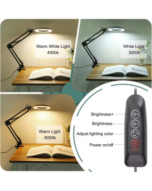 Lampe Loupe Table 72 SMD Luminosité Réglable Table d'Onglerie