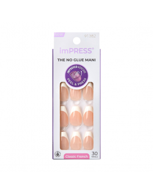 imPress Faux Ongles Press On Nails Ideal Classic French Nails