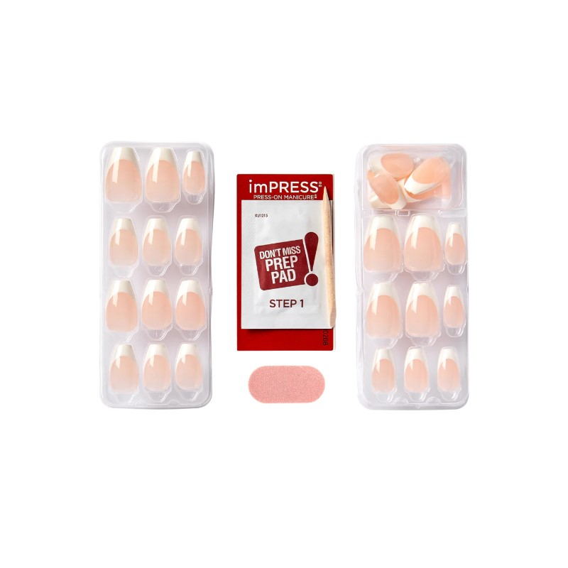 imPress Faux Ongles Press On Nails Ideal Classic French Nails