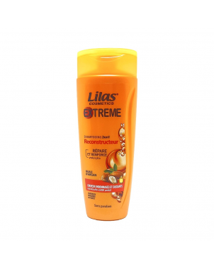 Lilas Shampoing 2en1 Extrême Reconstructeur Huile d'Argan 350ml Cheveux Endommagés et Cassants