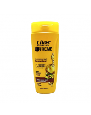 Lilas Shampoing 2en1 Extrême Réparateur Huile d'Avocat 350ml Cheveux Secs et Abîmés