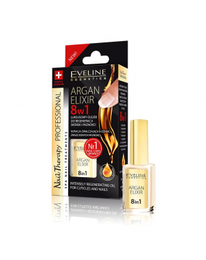 Eveline Argan Elixir 8en1 12ml Huile Régénérante pour Cuticules et Ongles Nail Therapy