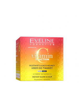 Eveline Crème de Visage Vitamine C 3x Action 50ml pour Visage Crème Apaisante Eclaircissante