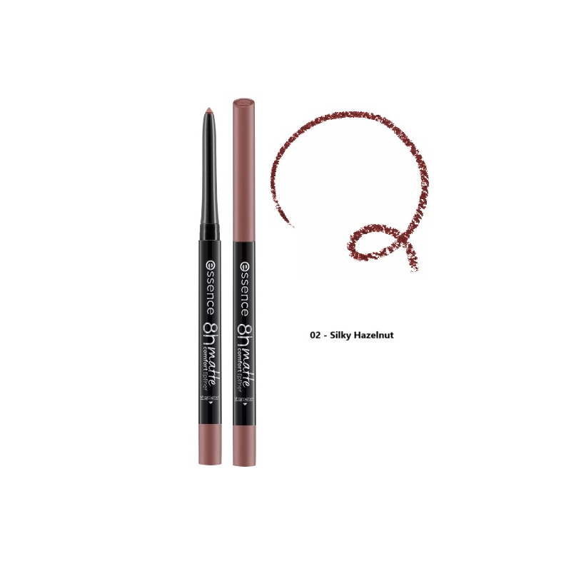 Essence Crayon L vres 8h Matte Comfort Lipliner 02 Silky Hazelnut