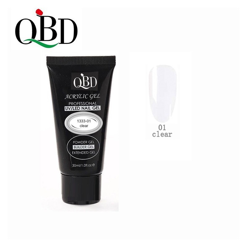 QBD Gel Acrylique Transparent Polygel Soins Ongles Nail Art Manucure