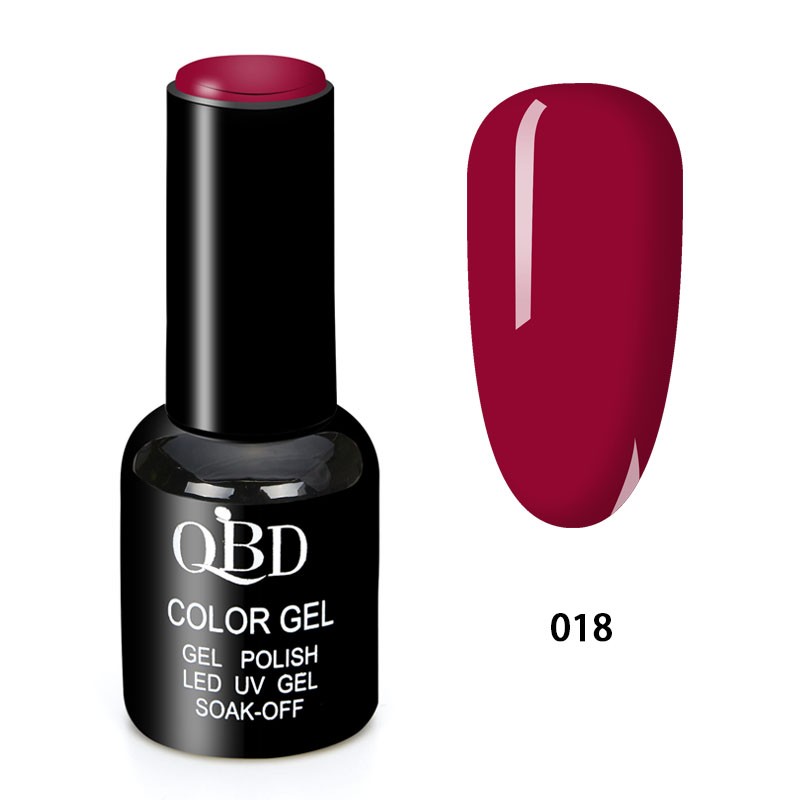 QBD Vernis Permanent Rouge Vin UV LED pour Soins Ongles Gel Nail Art