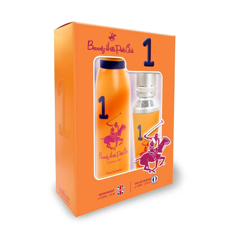Coffret Sport 1 Beverly Hills Polo Club - Eau de Parfum 50ml + Déodorant Body Spray 150ml - Coffret Cadeau pour Femme