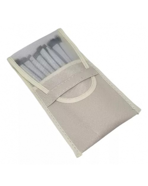 Lot 10 pcs Pinceaux Maquillage Beige avec Pochette pour Maquillage Visage et Yeux