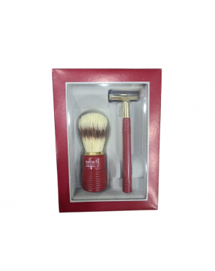 Omega Kit de Rasage : Brosse et Rasoir de Rasage pour Homme