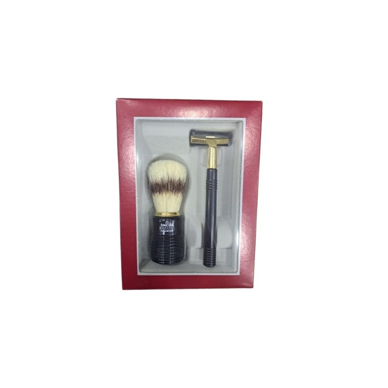 Omega Kit de Rasage : Brosse et Rasoir de Rasage pour Homme
