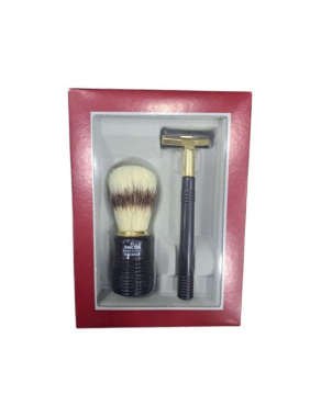 Omega Kit de Rasage : Brosse et Rasoir de Rasage pour Homme