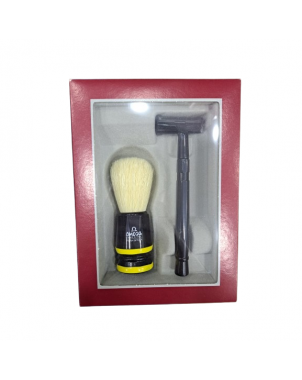 Omega Kit de Rasage : Brosse et Rasoir de Rasage pour Homme