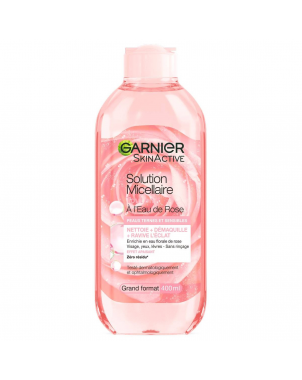 Garnier Eau Micellaire à l'Eau de Rose 400ml SkinActive Nettoie Démaquille Ravive l'Eclat