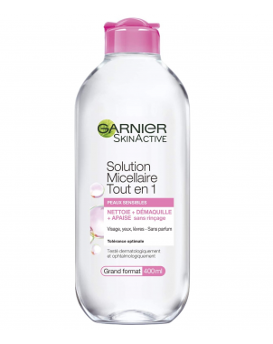 Garnier Eau Micellaire Tout en 1 Peaux Sensibles 400ml SkinActive Nettoie Démaquille Apaise