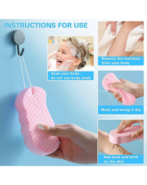 Sweet Beauty Bath Sponge Eponge Exfoliante de Bain pour Soins du Corps et Douche