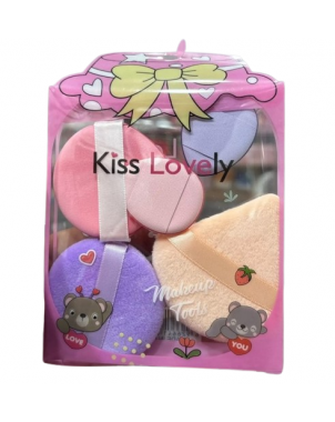 Kiss Lovely Makeup Tools Pack de Mini Houppettes et Eponges Maquillage Beauty Blenders 5pcs