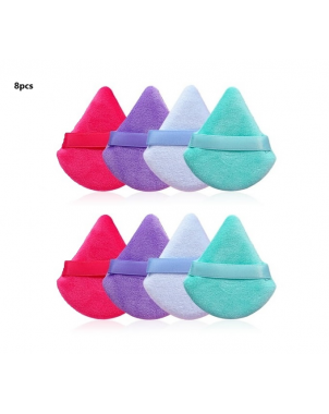 Kiss Lovely Pack 8pcs Houpettes Triangles Eponges Maquillage Cotton Powder Puffs