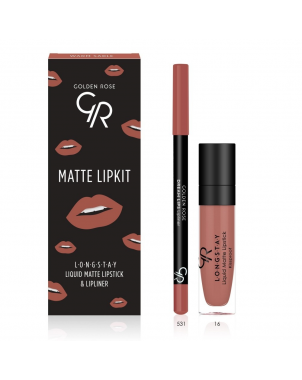 Golden Rose Matte Lip Kit Warm Sable - Longstay Liquid Matte Lipstick 16 et Dream Lips Lipliner 531