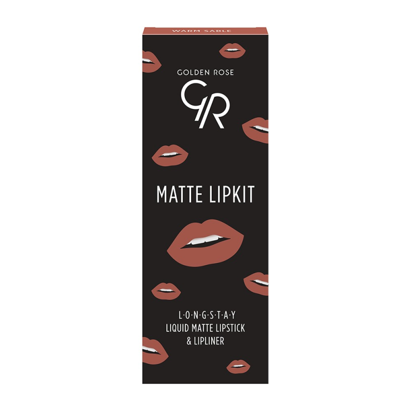 Golden Rose Matte Lip Kit Warm Sable - Longstay Liquid Matte Lipstick 16 et Dream Lips Lipliner 531