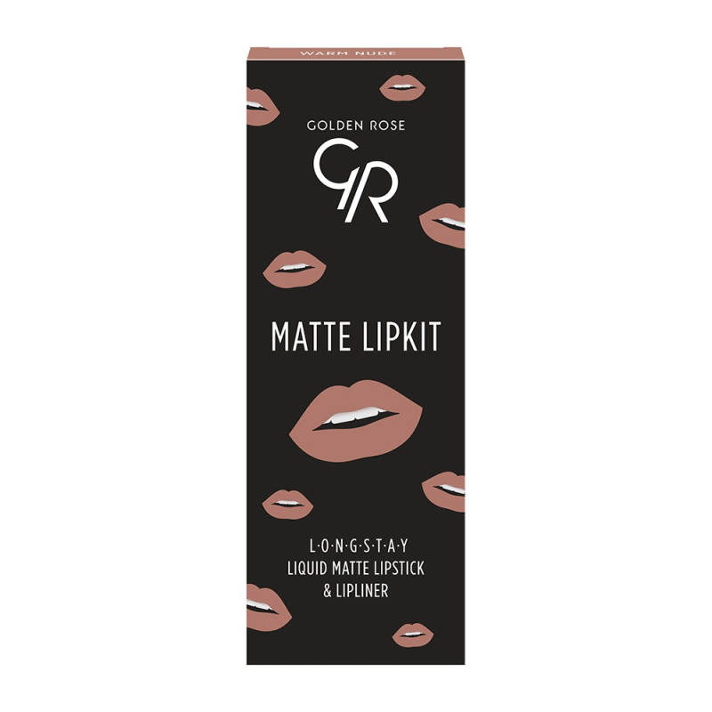 Golden Rose Matte Lip Kit Warm Nude - Longstay Liquid Matte Lipstick 13 et Dream Lips Lipliner 503