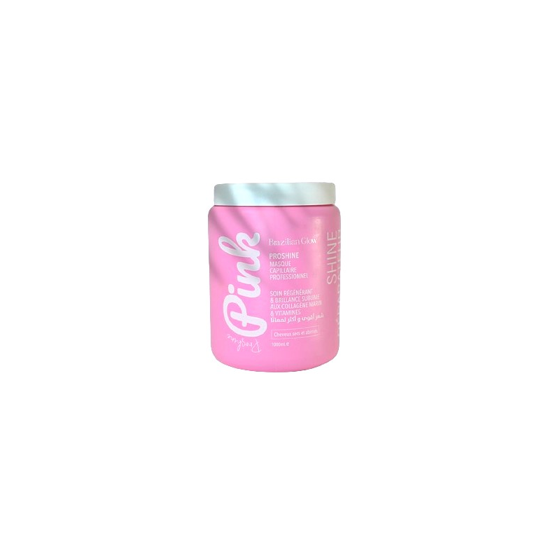 Brazilian Glow Masque ProShine Pink 1kg – Masque Capillaire Professionnel Réparateur & Brillance Intense