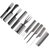 Kit Peignes Professionnels 10pcs pour Coiffure Cheveux Professionnels