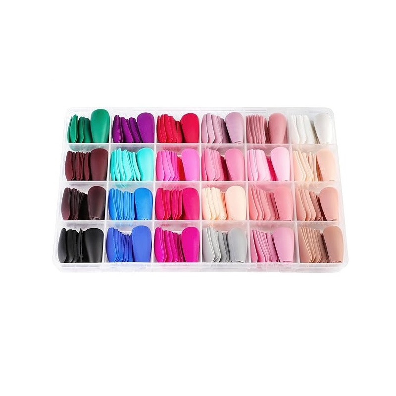 Faux Ongles Couleurs Simples 576pcs Forme Carré
