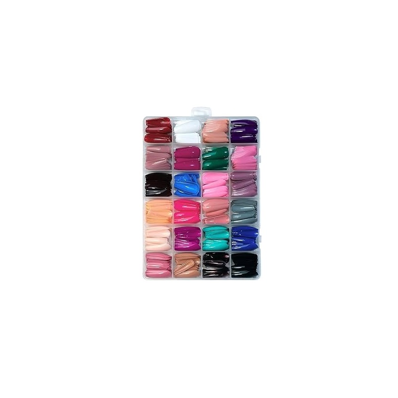 Faux Ongles Couleurs Simples 576pcs Forme Carré