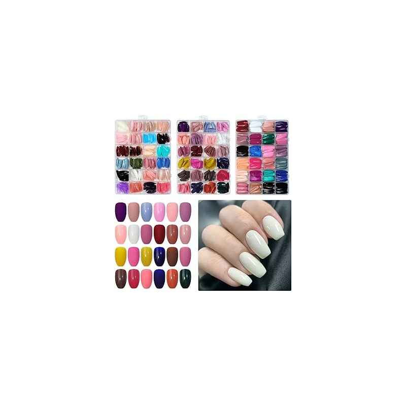 Faux Ongles Couleurs Simples 576pcs Forme Carré