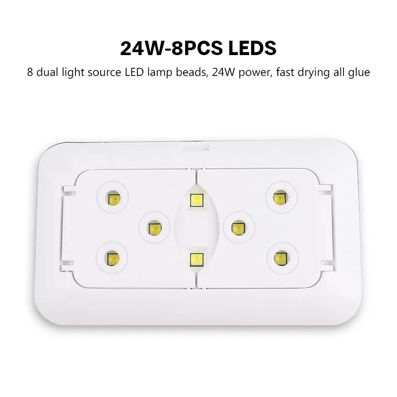 SUN H7 Plus 24watt Sèche Ongles Mini LED UV pour Séchage Ongles Vernis et Gels à Ongles Portable Pliable Câble USB