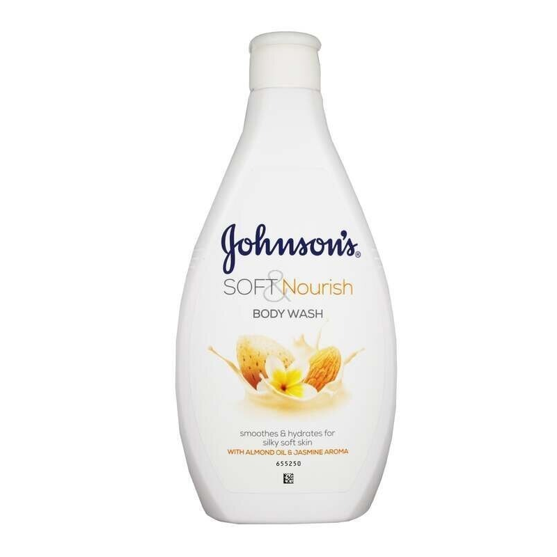 Johnson's Soft & Nourish Body Wash 400ml Gel Douche pour Corps à l'Huile d'Amande et l'Arôme de Jasmin