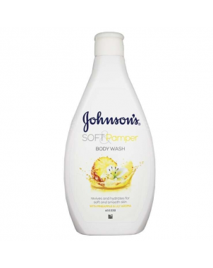 Johnson's Soft & Pamper Body Wash 400ml Gel Douche pour Corps à l'Arôme d'Ananas et de Fleur de Lys