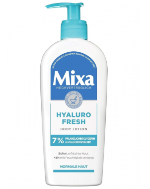 Mixa Hyaluro Fresh Lait de Corps 400ml Glycérine Végétale Acide Hyaluronique Peau Normale