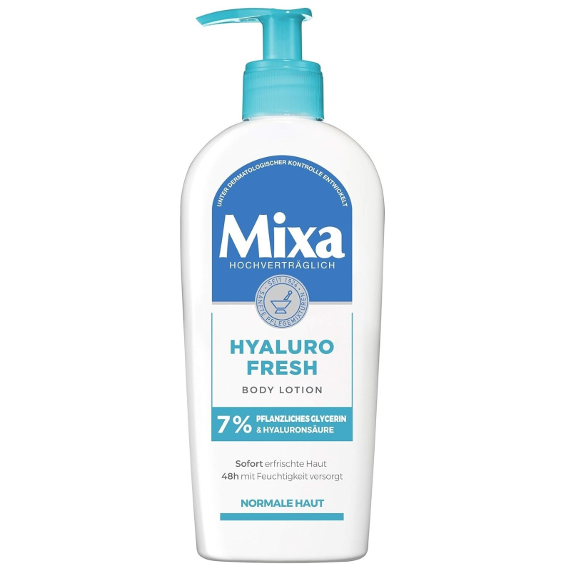 Mixa Hyaluro Fresh Lait de Corps 400ml Glycérine Végétale Acide Hyaluronique Peau Normale