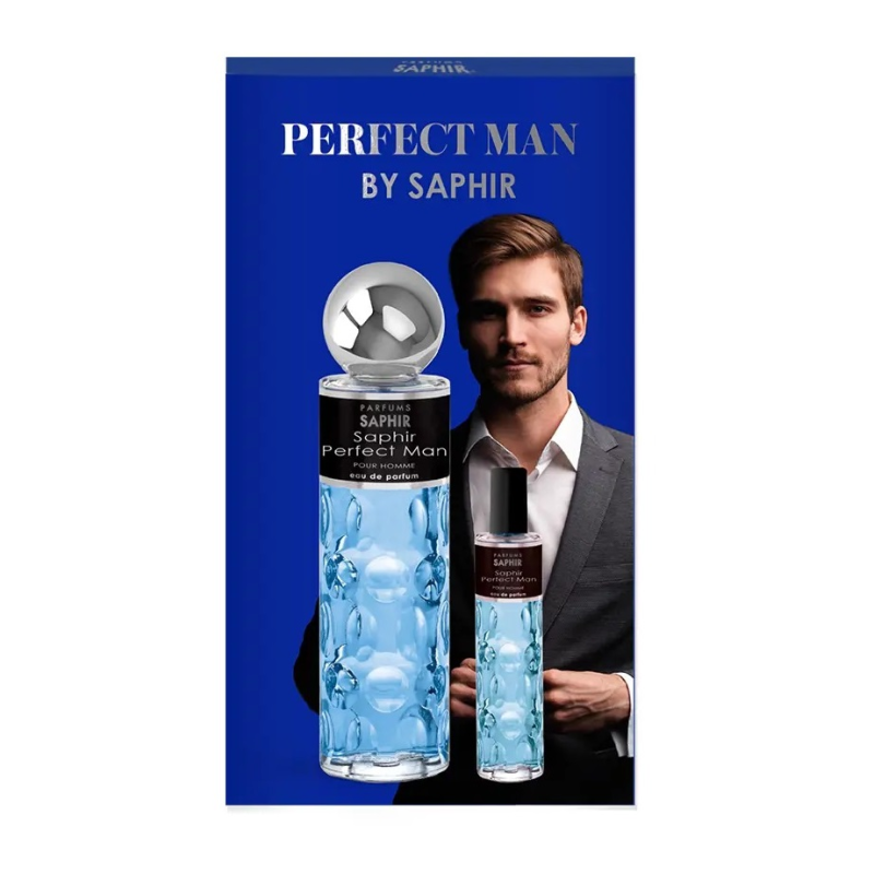 Coffret Parfums Saphir Perfect Man By Saphir : Eau de Parfum 200ml + Eau de Parfum 30ml pour Homme