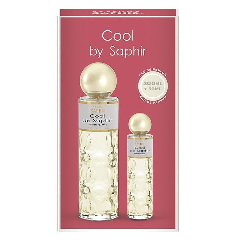 Coffret Parfums Saphir Cool By Saphir : Eau de Parfum 200ml + Eau de Parfum 30ml pour Femme