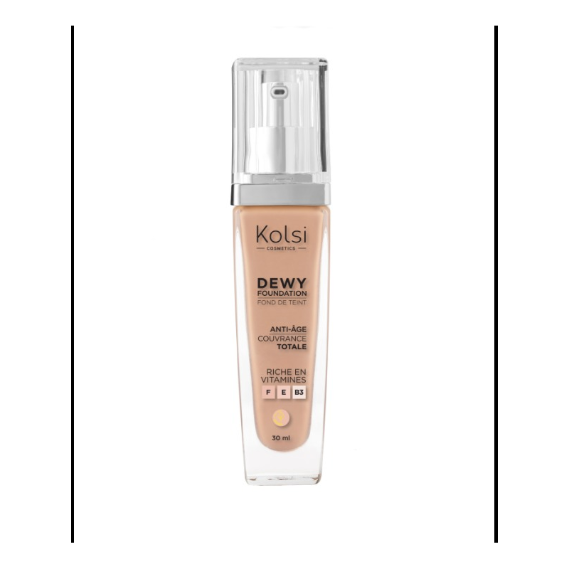 Kolsi Fond de Teint Dewy 10 Anti Age Couvrance Totale 30ml Riche en Vitamines F E B3