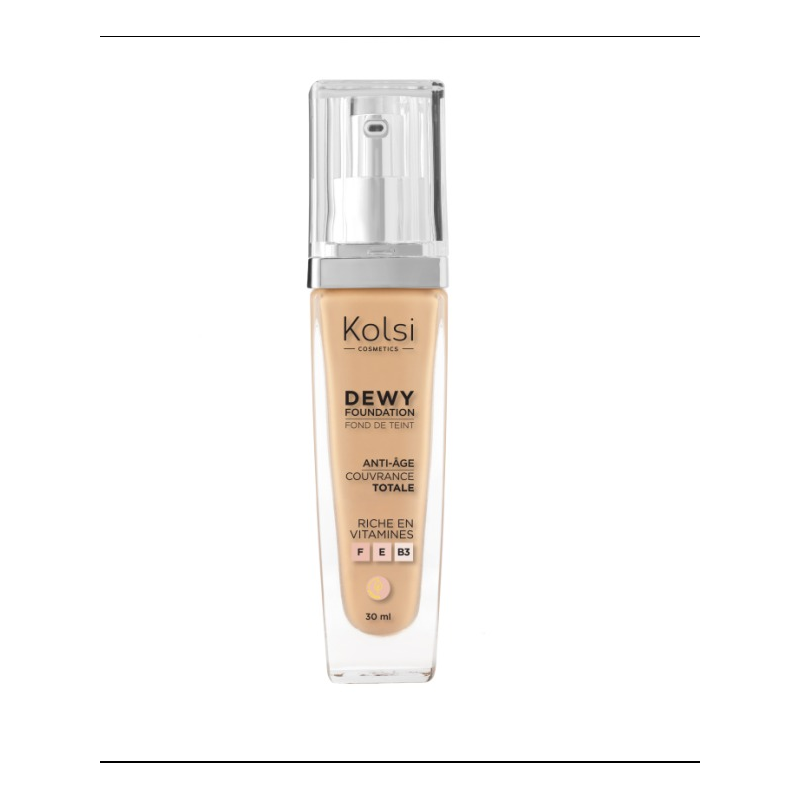 Kolsi Fond de Teint Dewy F10.5 Anti Age Couvrance Totale 30ml Riche en Vitamines F E B3