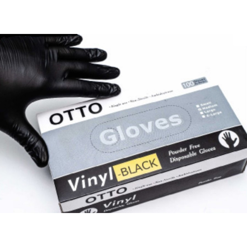 Otto Gants Noirs Professionnels pour Esthéticiens Coiffure et Teinture Paquet 100pcs