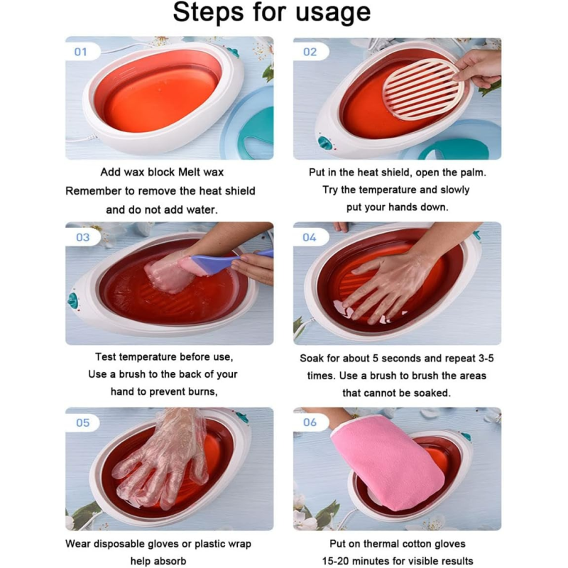 Appareil Bain Chauffe Paraffine Professionnel 200watt Soins des Mains et Pieds